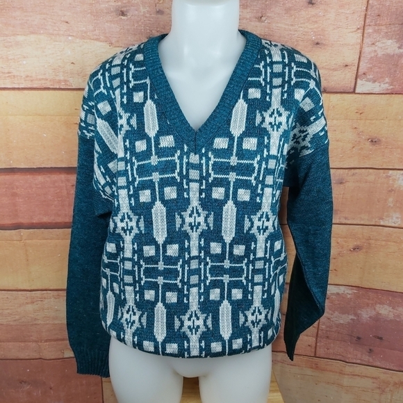 VINTAGE grandpa Dad woolblend knitted sweater - Picture 1 of 9